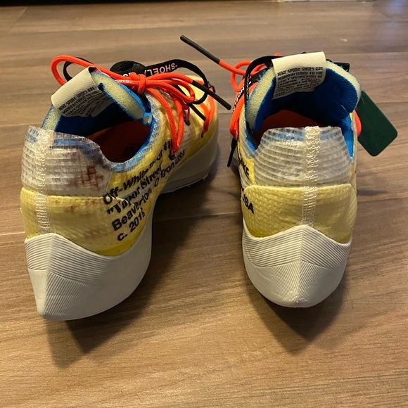 Nike X Off White Yellow and Red Athletic Sneakers - Picture 3 of 6